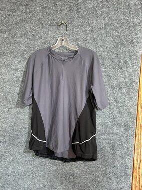 Xersion Cycling Jersey Mens 2XL Gray 1/4 Zip Short Sleeve Quick-Dri Bike Top
